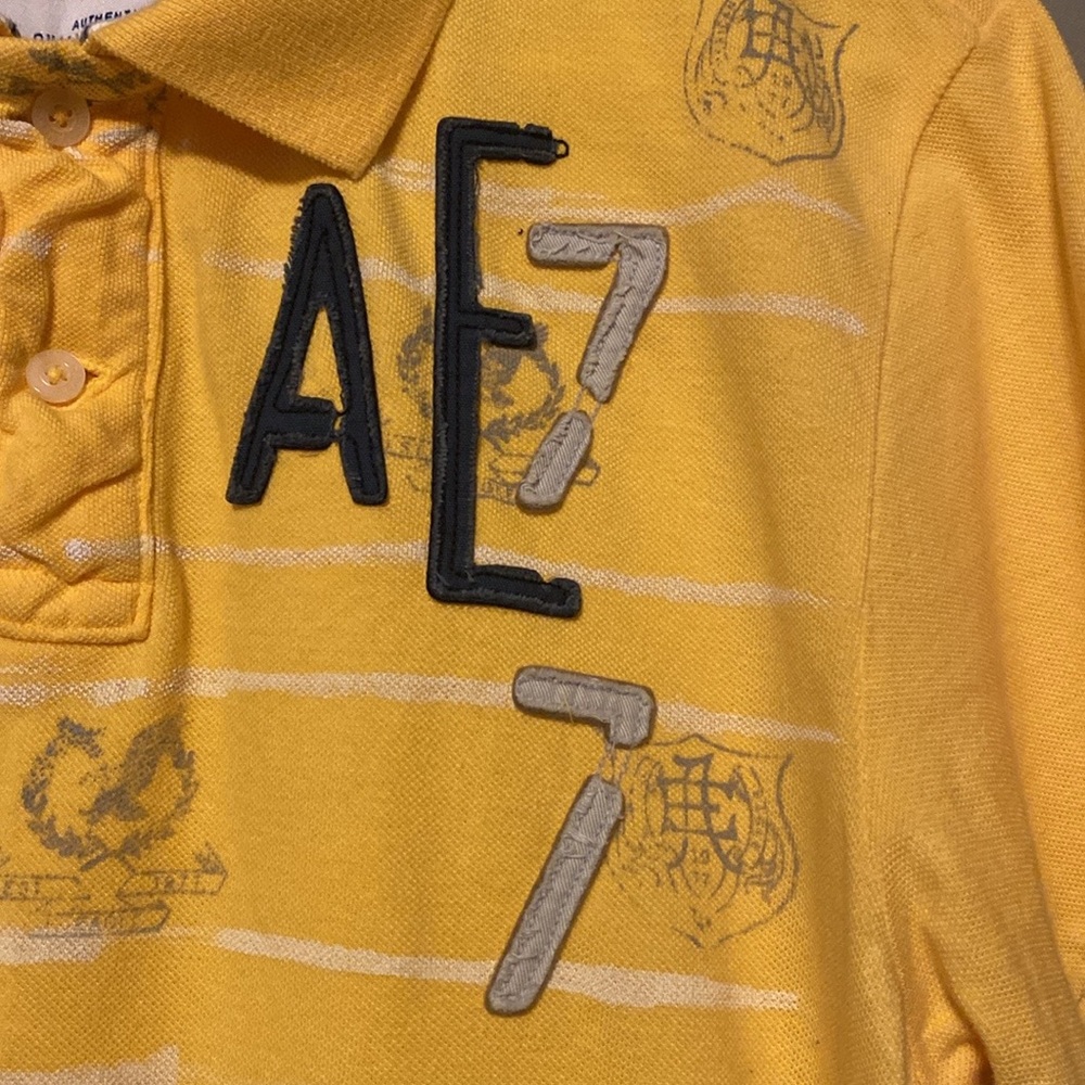 American Eagle Outfitters The Eagle Yellow Polo Vintage Fit Polo Shirt Men L NWT - Picture 2 of 7